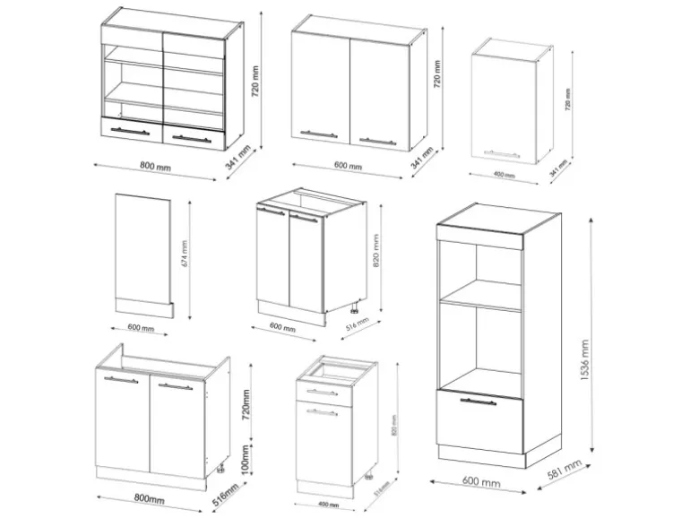 Vicco Fame-Line Küchenzeile Bordeaux Hochglanz/Weiß 300 cm mit HochschrankAP Anthrazit ohne E-Geräte