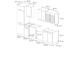 Vicco Fame-Line Küchenzeile Dunkelblau Hochglanz/Goldkraft Eiche 300 cm AP Marmor ohne E-Geräte