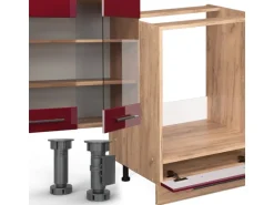 Vicco Fame-Line Küchenzeile Bordeaux Hochglanz/Goldkraft Eiche 355 cm AP Anthrazit ohne E-Geräte