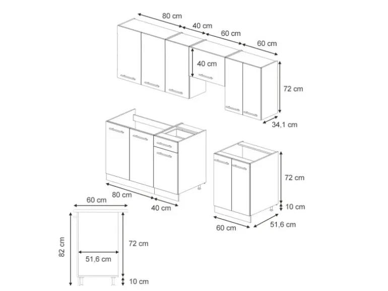 Vicco Fame-Line Komplettküche Eiche Paneel/Goldkraft Eiche 240 cm AP Marmor ohne E-Geräte