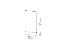 Vicco Frontblende Fame-Line Hellblau-grau 45 cm ohne Arbeitsplatte mit Goldkraft Eiche Korpus