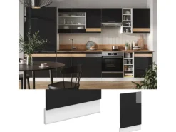 Vicco Frontblende Fame-Line Schwarz Eiche hochglanz/Weiß 45 cm AP Anthrazit