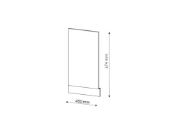 Vicco Frontblende Fame-Line Schwarz Eiche hochglanz/Weiß 45 cm AP Anthrazit