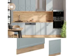 Vicco Frontblende Fame-Line Hellblau-grau 60 cm ohne Arbeitsplatte mit Goldkraft Eiche Korpus