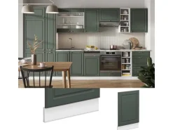 Vicco Frontblende Fame-Line Geschirrspüler Fronttür Grün-Gold Landhaus/Weiß 45 cm AP Eiche