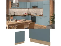 Vicco Frontblende R-Line Geschirrspüler Fronttür Blau-Grau/Goldkraft Eiche AP Marmor