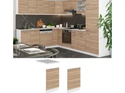 Vicco Frontblende R-Line Geschirrspüler Fronttür Sonoma/Weiß 45 cm ohne Arbeitsplatte