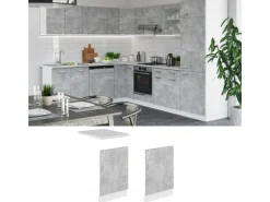 Vicco Frontblende R-Line Geschirrspüler Fronttür Beton/Weiß 45 cm AP Marmor