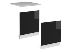 Vicco Frontblende R-Line Schwarz Hochglanz/Weiß 60 cm ohne Arbeitsplatte