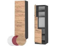 Vicco Herdumbauschrank Fame-Line Herdschrank Goldkraft Eiche/Anthrazit 60 cm