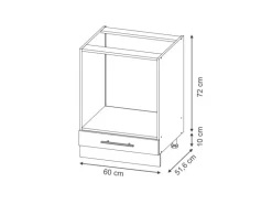 Vicco Herdumbauschrank Fame-Line Dunkelblau Hochglanz/Anthrazit 60 cm ohne Arbeitsplatte