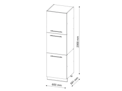 Vicco Herdumbauschrank Fame-Line Herdschrank Bordeaux Hochglanz/Weiß 60 cm