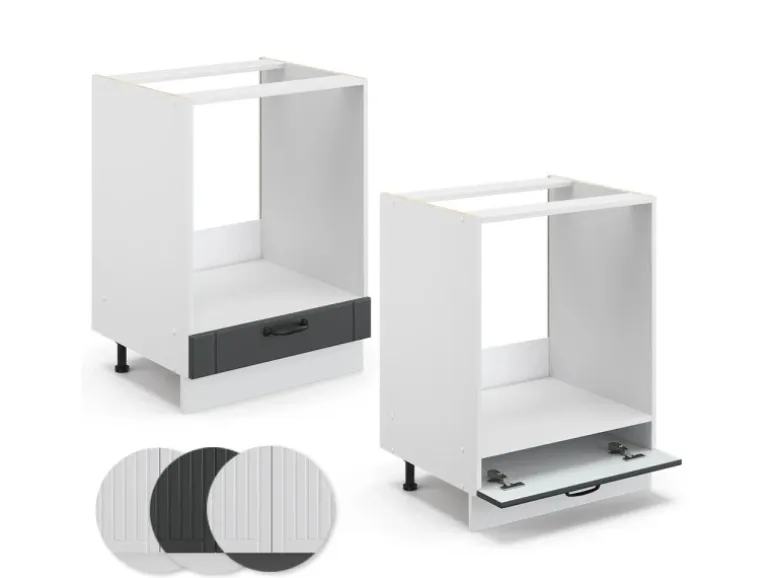 Vicco Herdumbauschrank Fame-Line Anthrazit/Weiß 60 cm ohne Arbeitsplatte