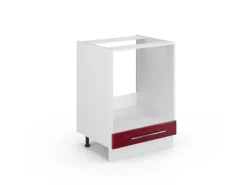 Vicco Herdumbauschrank Fame-Line Bordeaux Hochglanz/Weiß 60 cm ohne Arbeitsplatte