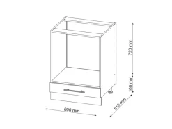 Vicco Herdumbauschrank Fame-Line Bordeaux Hochglanz/Weiß 60 cm ohne Arbeitsplatte
