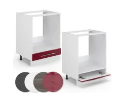 Vicco Herdumbauschrank Fame-Line Bordeaux Hochglanz/Weiß 60 cm ohne Arbeitsplatte