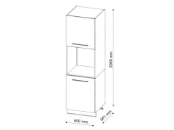Vicco Herdumbauschrank Fame-Line Weiß Hochglanz/Anthrazit 60 cm Offen
