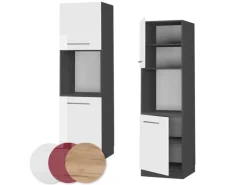 Vicco Herdumbauschrank Fame-Line Weiß Hochglanz/Anthrazit 60 cm Offen