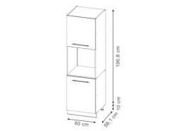 Vicco Herdumbauschrank Fame-Line Dunkelblau Hochglanz/Weiß 60 cm mit Offenem Regal