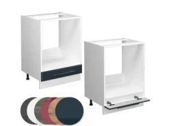 Vicco Herdumbauschrank Fame-Line Dunkelblau Hochglanz/Weiß 60 cm ohne Arbeitsplatte