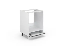 Vicco Herdumbauschrank Fame-Line Anthrazit Hochglanz/Weiß 60 cm AP Marmor