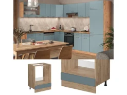 Vicco Herdumbauschrank R-Line Blau-Grau/Goldkraft Eiche 60 cm ohne Arbeitsplatte