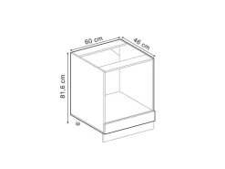 Vicco Herdumbauschrank R-Line Schwarz Beton/Anthrazit 60 cm AP Anthrazit