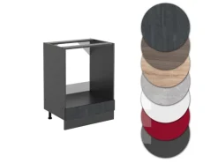 Vicco Herdumbauschrank R-Line Schwarz Beton/Anthrazit 60 cm AP Anthrazit