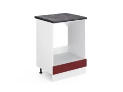 Vicco Herdumbauschrank R-Line Bordeaux Hochglanz/Weiß 60 cm AP Anthrazit