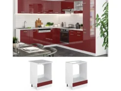 Vicco Herdumbauschrank R-Line Bordeaux Hochglanz/Weiß 60 cm AP Anthrazit