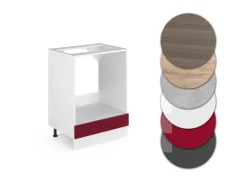 Vicco Herdumbauschrank R-Line Bordeaux Hochglanz/Weiß 60 cm AP Anthrazit