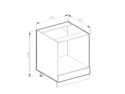 Vicco Herdumbauschrank R-Line Herdschrank Beton/Weiß 60 cm AP Eiche