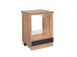 Vicco Herdumbauschrank R-Line Anthrazit Hochglanz/Goldkraft Eiche 60 cm AP Eiche