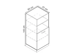 Vicco Herdumbauschrank R-Line Herdschrank Schwarz Beton/Anthrazit 60 cm