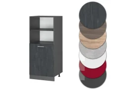 Vicco Herdumbauschrank R-Line Herdschrank Schwarz Beton/Anthrazit 60 cm