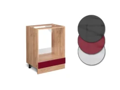 Vicco Herdumbauschrank R-Line Bordeaux Hochglanz/Goldkraft Eiche 60 cm ohne Arbeitsplatte