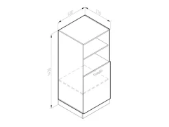 Vicco Herdumbauschrank R-Line Herdschrank Weiß Hochglanz/Anthrazit 60 cm