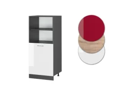 Vicco Herdumbauschrank R-Line Herdschrank Weiß Hochglanz/Anthrazit 60 cm