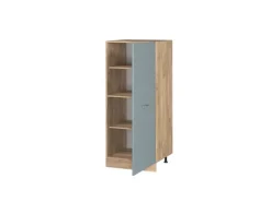 Vicco Herdumbauschrank R-Line Küchenkommode Blau-Grau/Goldkraft Eiche 60 cm