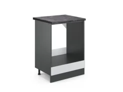 Vicco Herdumbauschrank R-Line Weiß Hochglanz/Anthrazit 60 cm AP Anthrazit