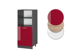 Vicco Herdumbauschrank R-Line Herdschrank Bordeaux Hochglanz/Anthrazit 60 cm