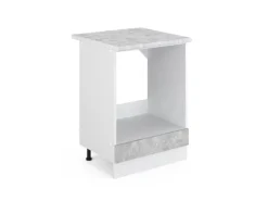 Vicco Herdumbauschrank R-Line Herdschrank Beton/Weiß 60 cm AP Marmor