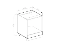 Vicco Herdumbauschrank R-Line Herdschrank Beton/Weiß 60 cm AP Marmor
