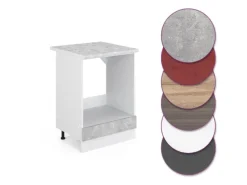 Vicco Herdumbauschrank R-Line Herdschrank Beton/Weiß 60 cm AP Marmor