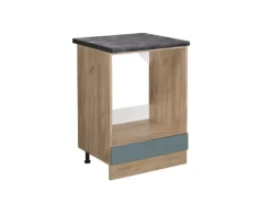 Vicco Herdumbauschrank R-Line Blau-Grau/Goldkraft Eiche 60 cm AP Anthrazit