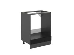 Vicco Herdumbauschrank R-Line Schwarz Hochglanz/Anthrazit 60 cm ohne Arbeitsplatte