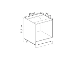 Vicco Herdumbauschrank R-Line Schwarz Hochglanz/Anthrazit 60 cm ohne Arbeitsplatte