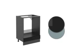 Vicco Herdumbauschrank R-Line Schwarz Hochglanz/Anthrazit 60 cm ohne Arbeitsplatte