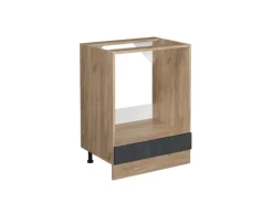 Vicco Herdumbauschrank R-Line Schwarz Beton/Goldkraft Eiche 60 cm ohne Arbeitsplatte