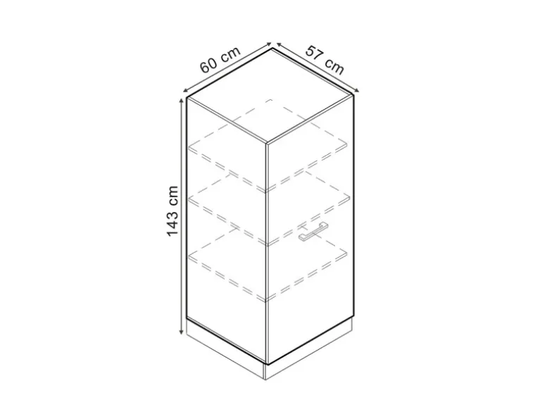 Vicco Herdumbauschrank R-Line Küchenkommode Blau-Grau/Weiß 60 cm